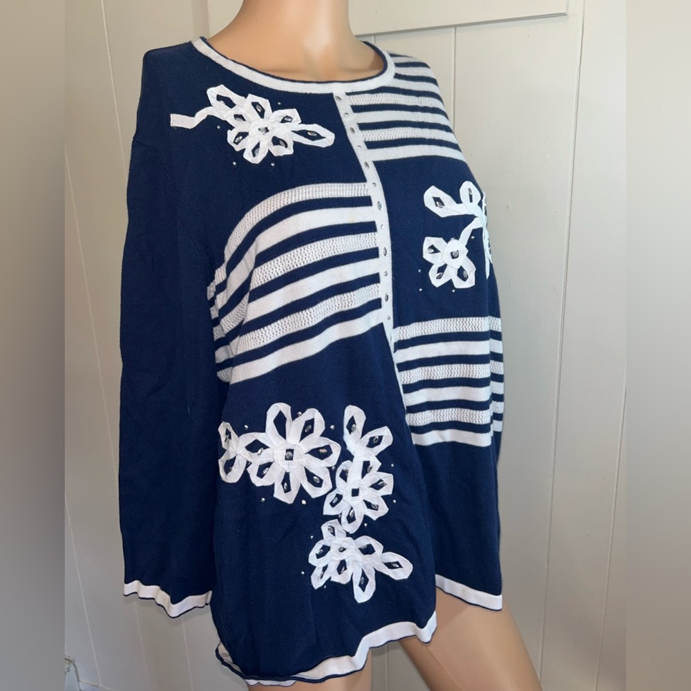 Alfred Dunner X-Large Navy blue pull over